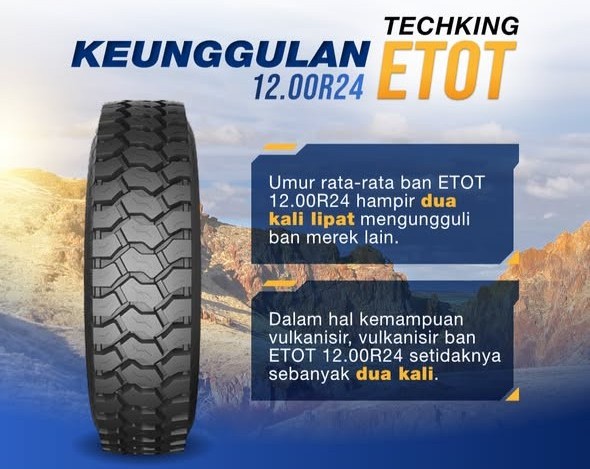 BAN TRUK RADIAL HEAVY DUTY TECHKING ETOT 12.00R24 22 PR TT