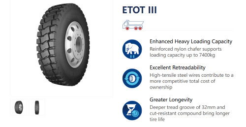 BAN TRUK RADIAL HEAVY DUTY TECHKING ETOT III 12.00R24 24 PR