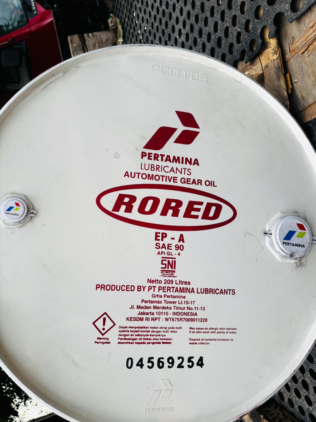 OLI TRANSMISI PERTAMINA RORED EP-A SAE 90 GL-4 DRUM 209 L