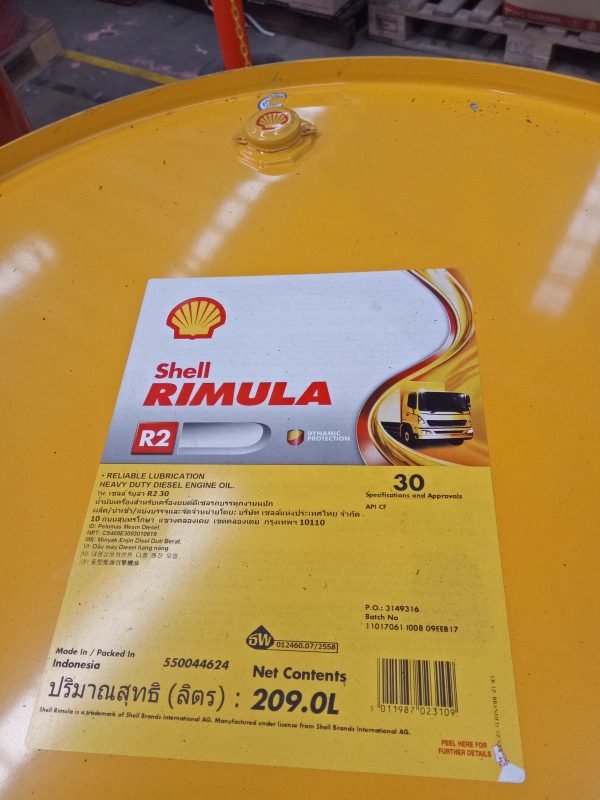 Oli Engine Shell Rimula R2 Extra SAE 30 API CF DRUM(209 L)