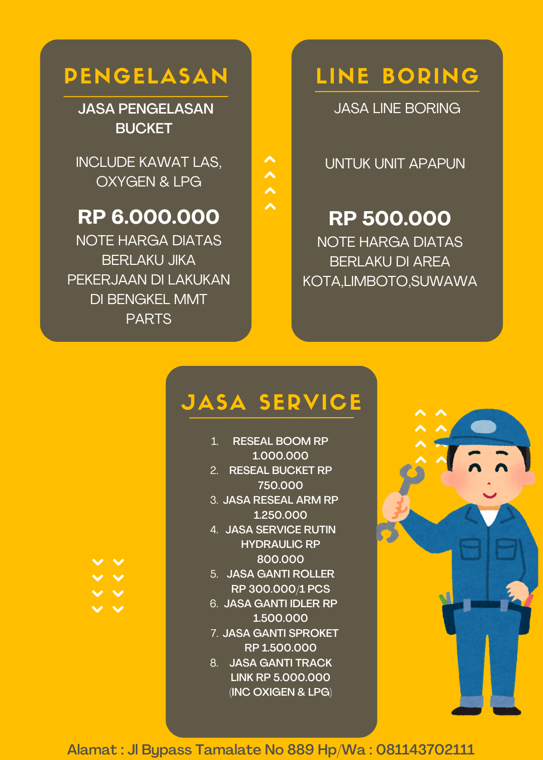 PRICE LIST JASA BSM PARTS