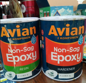 AVIAN LEM EPOXY NON SAG 3.2 KG (2 KOMPONEN X 1.600 GRAM) RESIN HARDENER KOMPLIT 1 SET