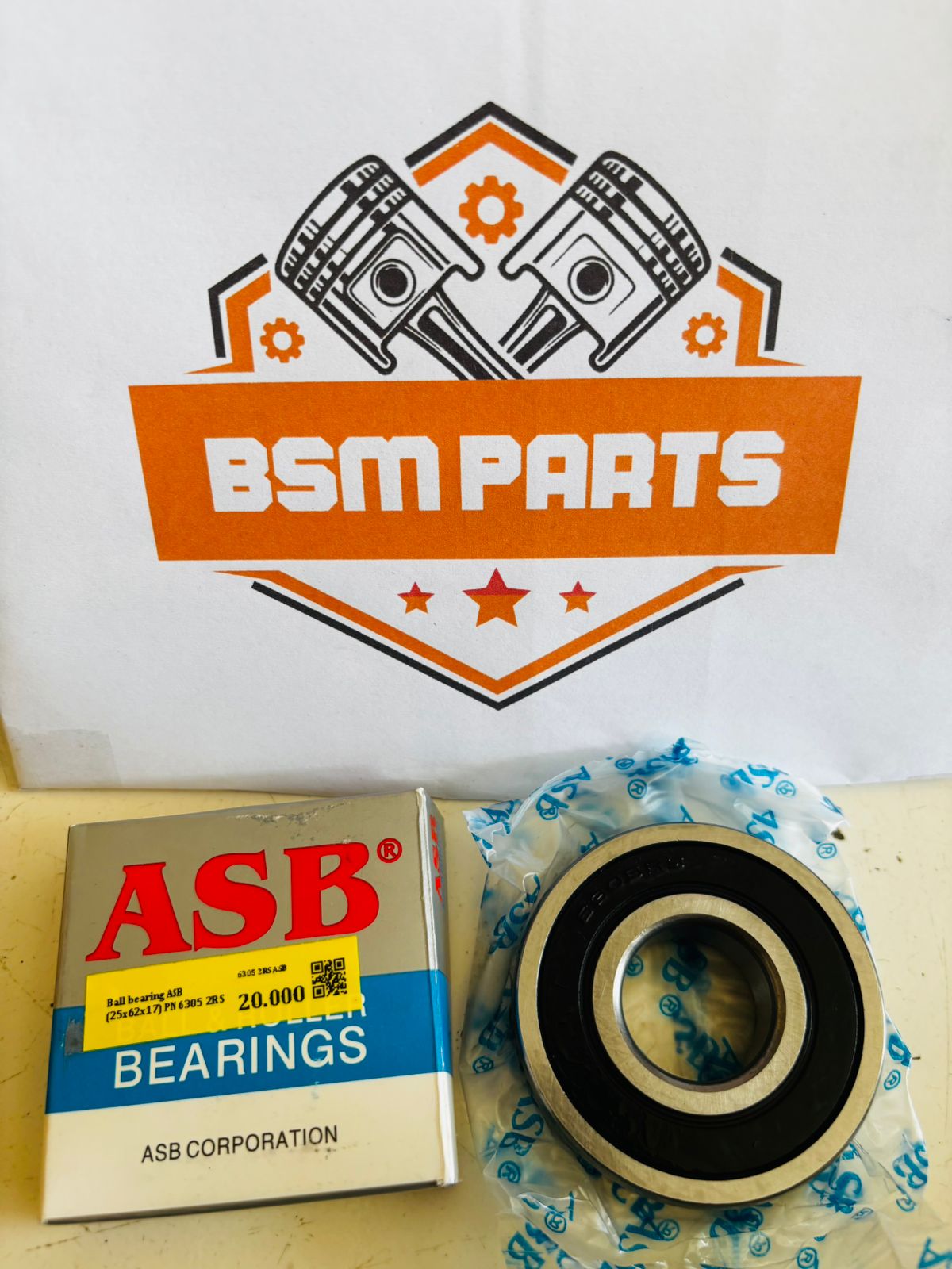 Ball bearing ASB (25x62x17) PN 6305 2RS