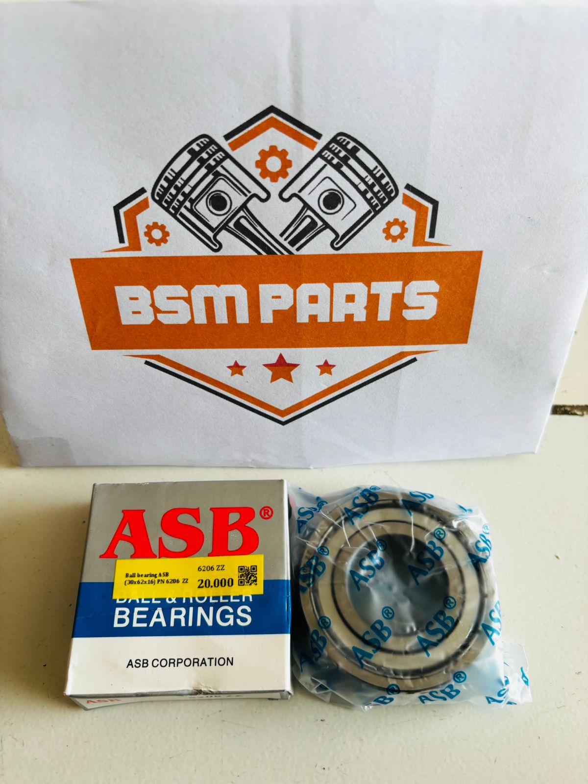 Ball bearing ASB (30x62x16) PN 6206 ZZ