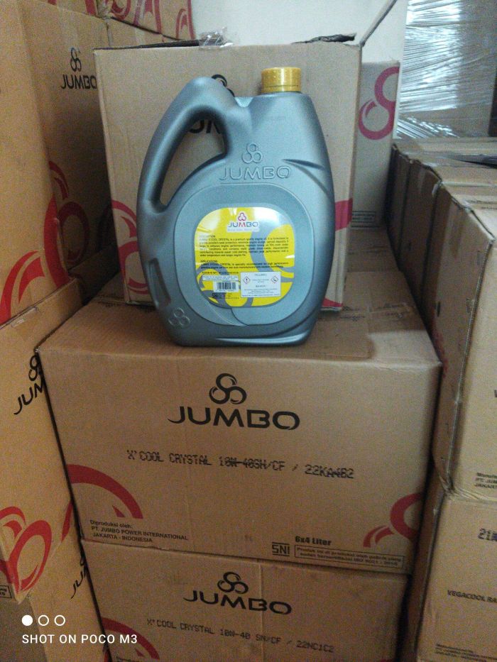 DISTRIBUTOR OLI BENSIN KEMASAN JUMBO XCOOL CRYSTAL 10W40 SN-CF 4 Liter