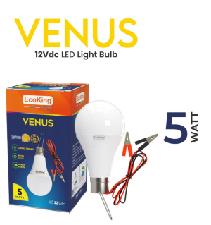 Lampu Bohlam Jepit Aki Cahaya Putih LED EcoKing Venus 12Vdc 5W EVD1205DL