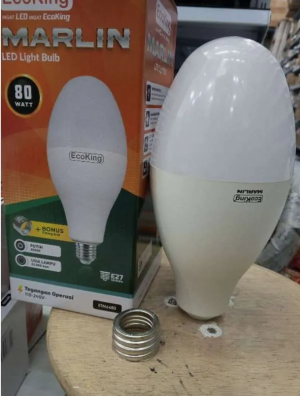 Lampu Jalan EcoKing Lampu Bohlam LED Marlin 80 Watt E40 Lampu Led Mercury Cahaya Kuning