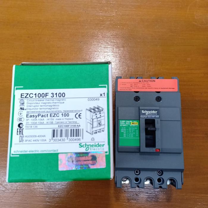 MCCB 3 PHASE 100 AMPERE EZC100F3100 MERK SCHNEIDER