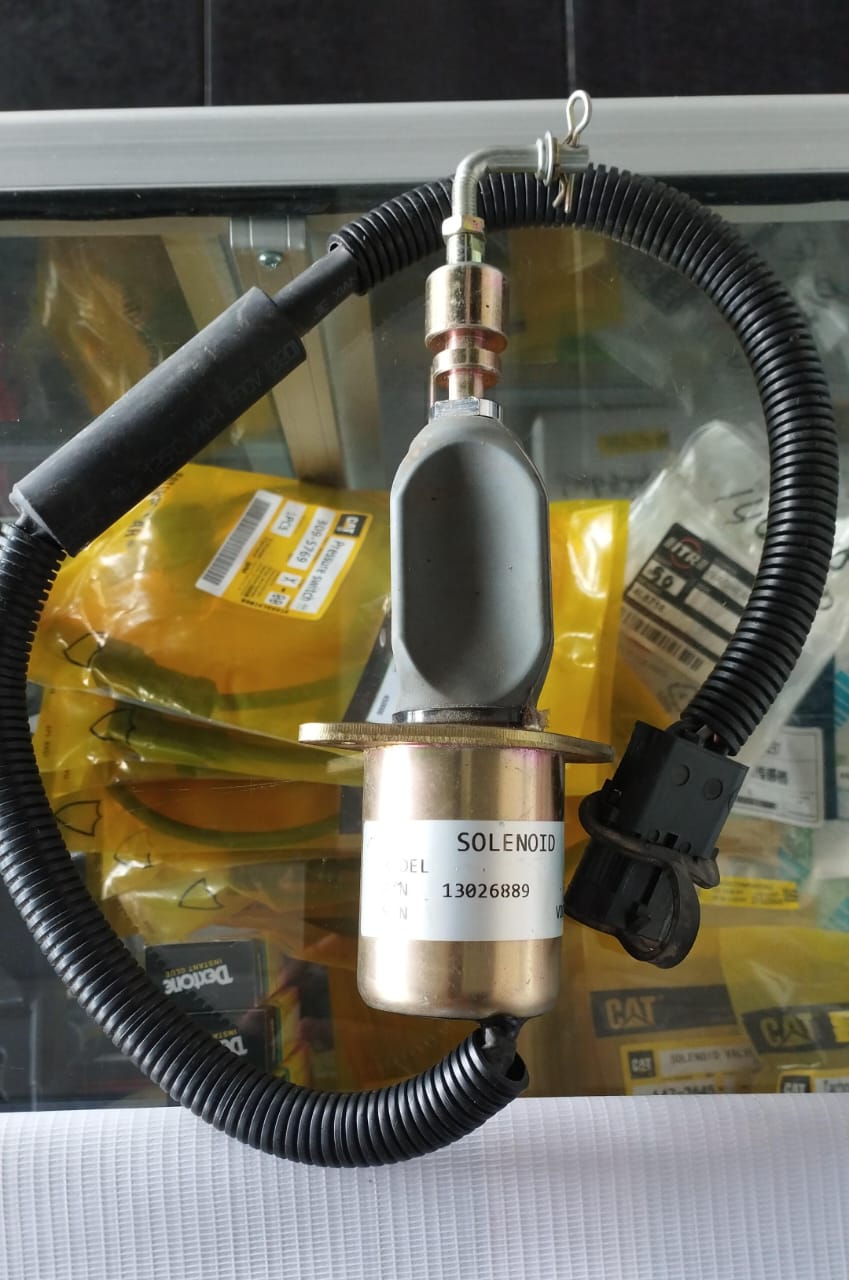 SOLENOID VALVE fuel STOPOff 24 VOLT WEICHAI WP6 TD226B WD615 WD10 SDLG G9318 CUMMINS XCMG XGMA LIUGONG LONKING PN 13026889