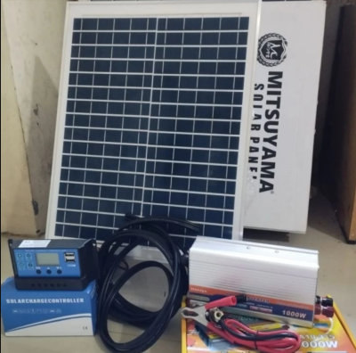 Solar Cell Mitsuyama Panel Surya 20 WP Satu Set Controler Power Inventer 1000 Watt DC TO AC