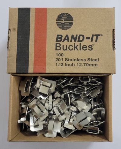 Clamp Buckle Band-it Buckles 12 mm (1-2 Inch) Full Stainless Steel Anti Karat Per100