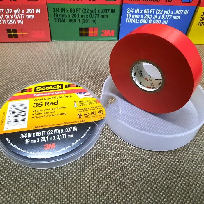 Electrical Tape 3M Scotch 35 Vinyl Red 19mm