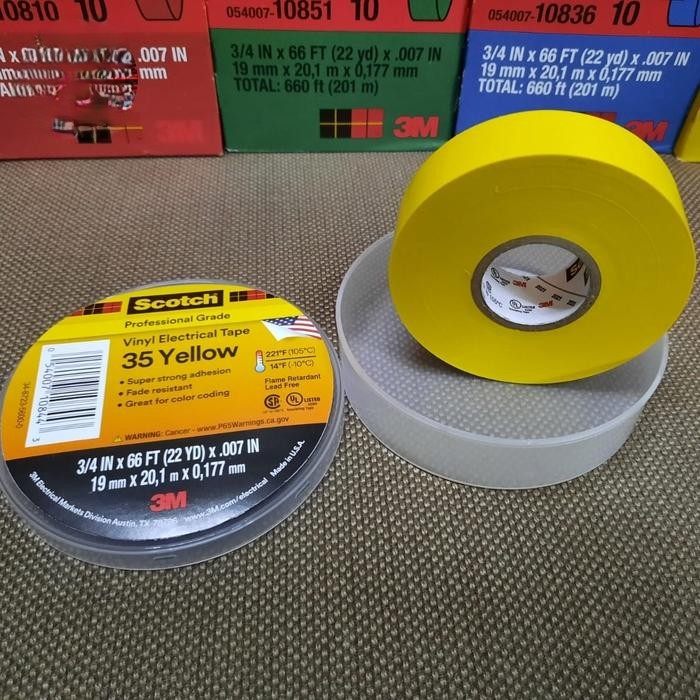 Electrical Tape 3M Scotch 35 Vinyl yellow 19mm