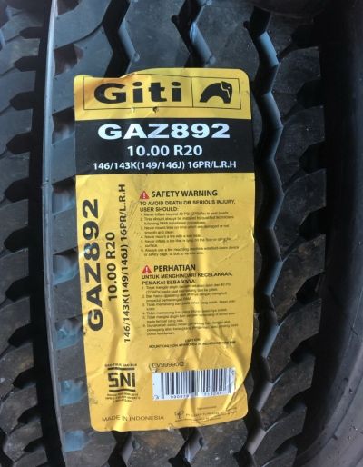 BAN TRUK RADIAL GITI 1000R20 16PR GAZ892 SET